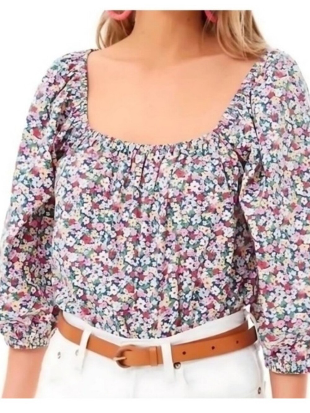 Pomander Place Tuckernuck Ditsy Floral Flowy Blouse Cottagecore Peasent